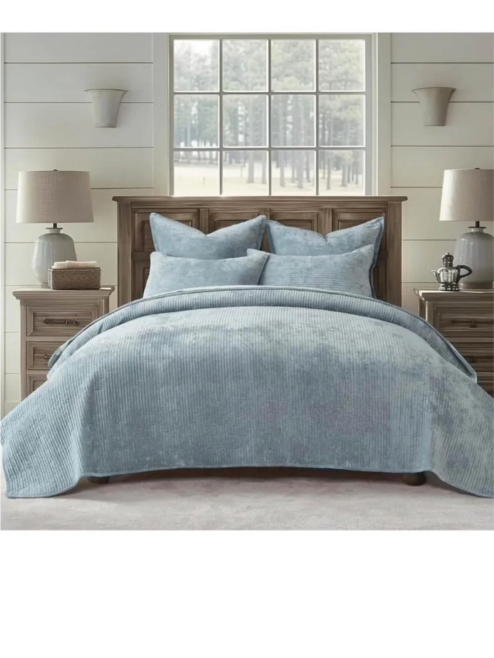 EverGrace Velvet Quilt Set full/queen Size, Luxurious Soft Quilted Bedding Set